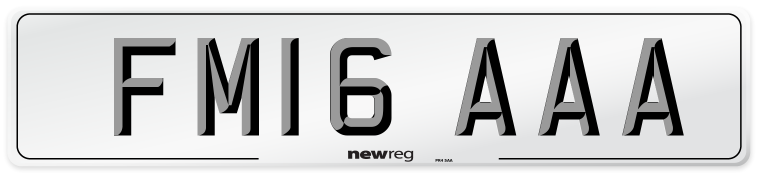 FM16 AAA Number Plate from New Reg